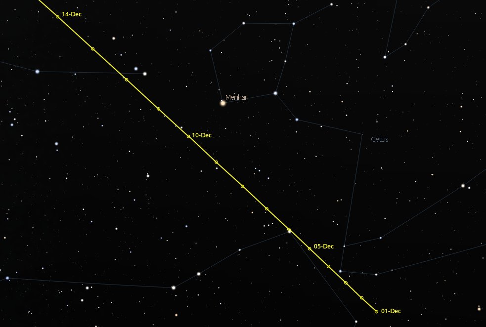 Comet Wirtanen Finder Chart