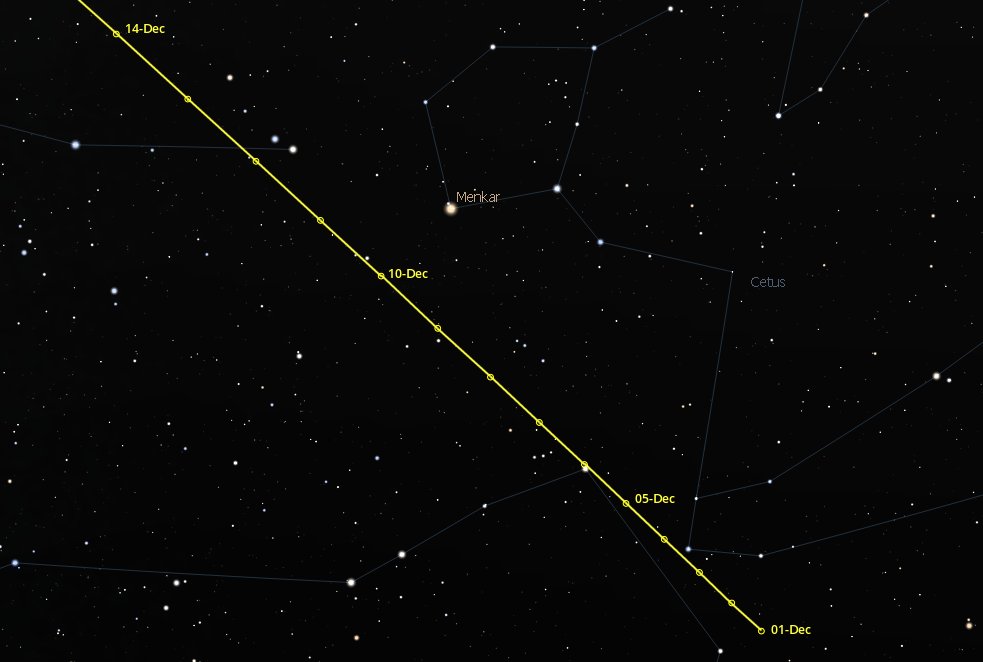 Comet 46p Wirtanen Finder Chart