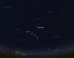 Comet Catalina Finder Chart Jan15th to 21st