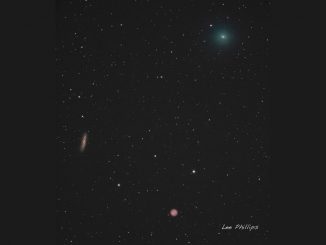 Comet 41P Passes the Owl Nebula