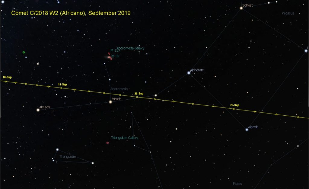 Comet Africano Finder Chart September