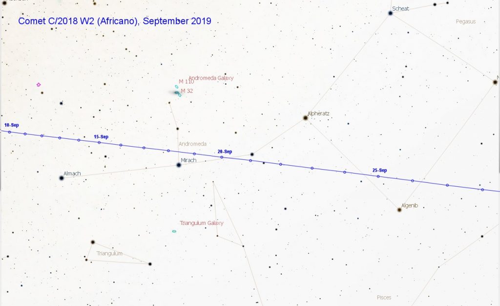 Comet Africano Finder Chart September
