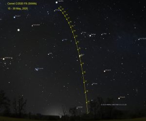Comet SWAN finder star chart