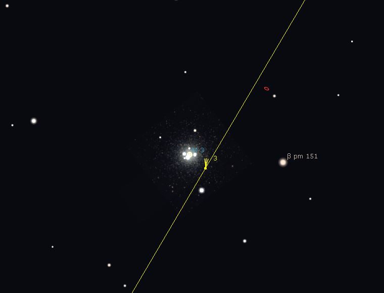 Comet Leonard passing the M3 Globular Cluster